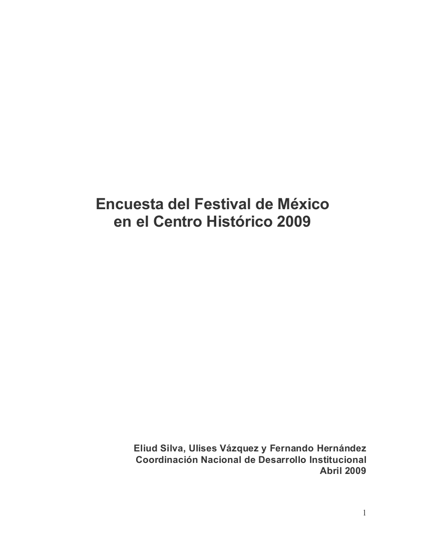 Encuesta del Festival de México en el Centro Histórico 2009